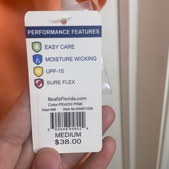 Golf America - Peach Pink Polo Shirt Size M - Picture 7 of 8